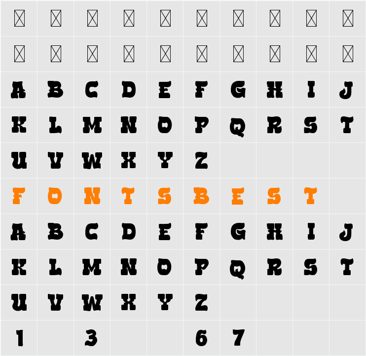 burba Character Map