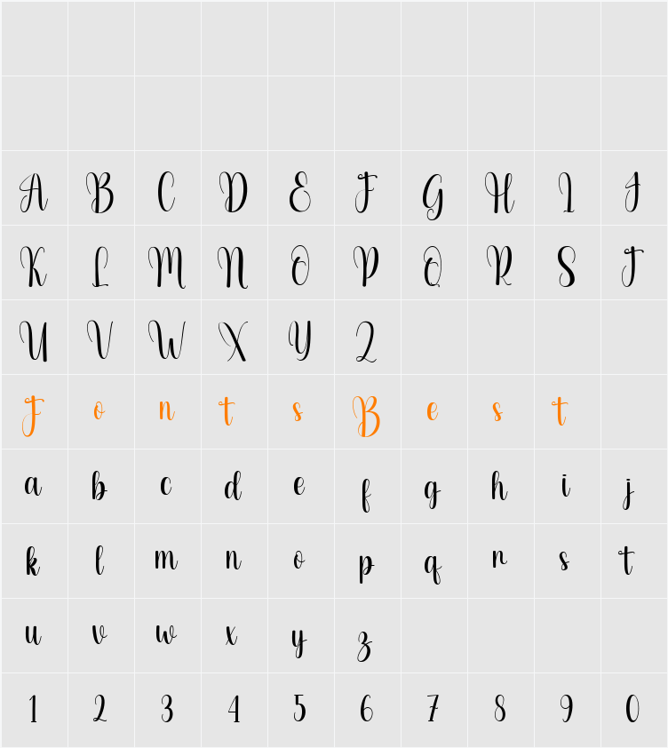Ametsya Character Map