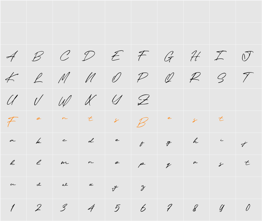 Windpath Character Map