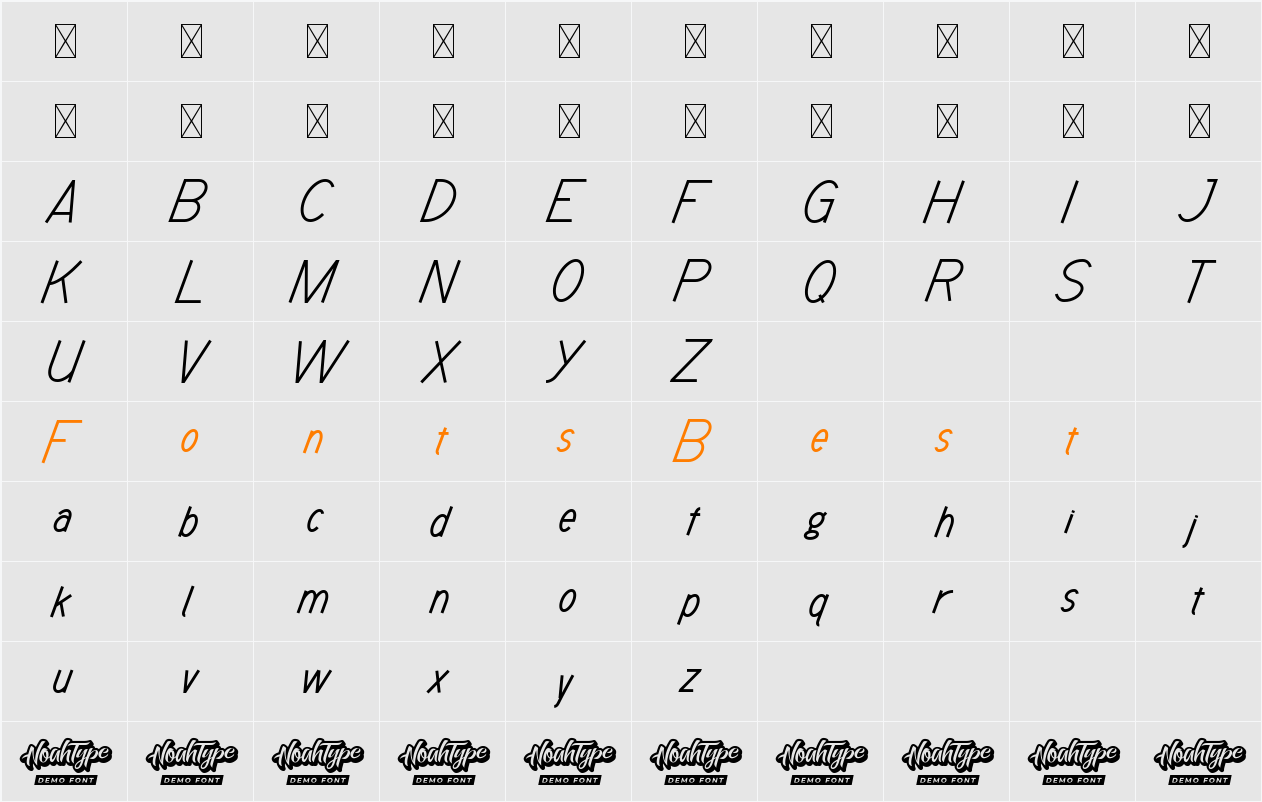 Checklist Demo Character Map
