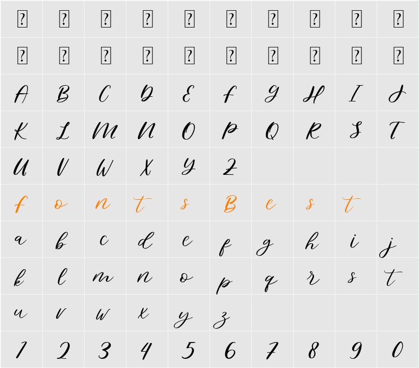 Bready Character Map