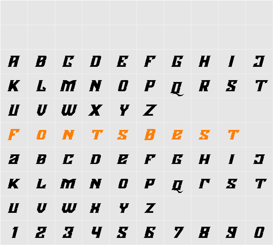 Agnostic Italic Character Map