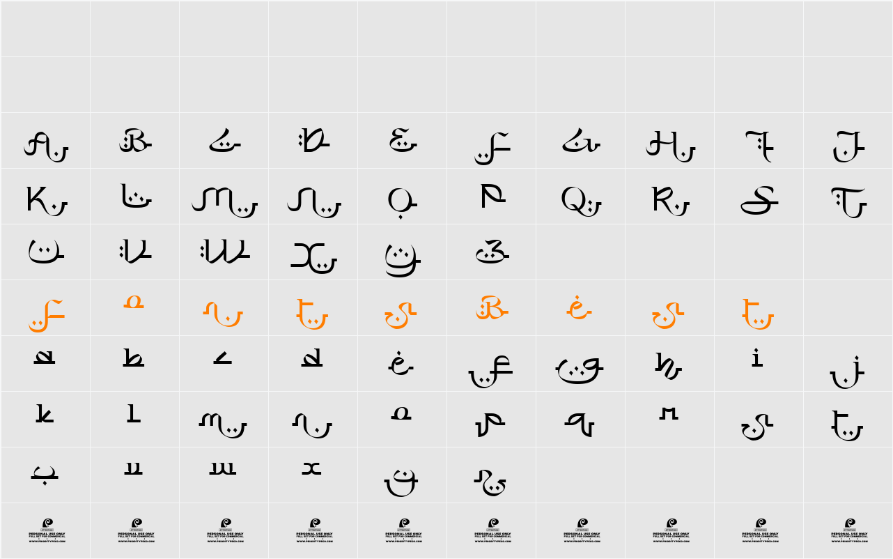 Nurokhim DEMO Character Map