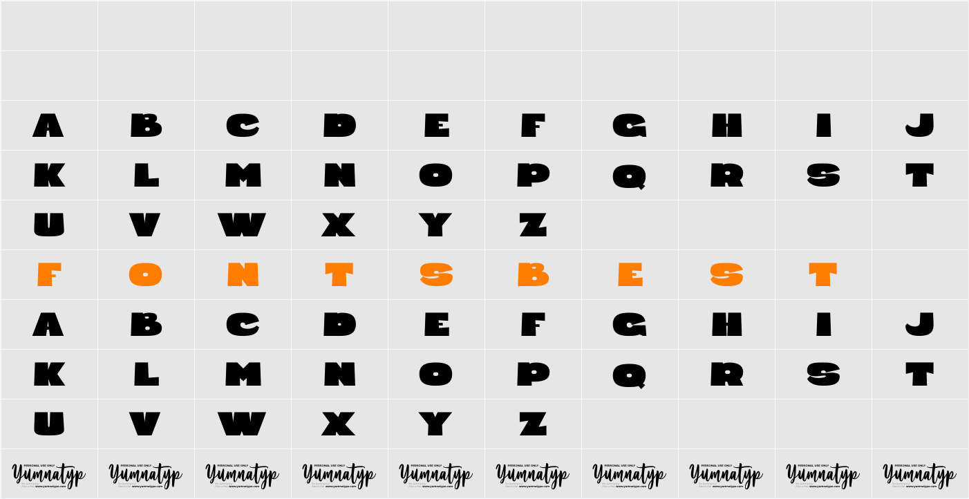 Giant Pride Personal Use Character Map