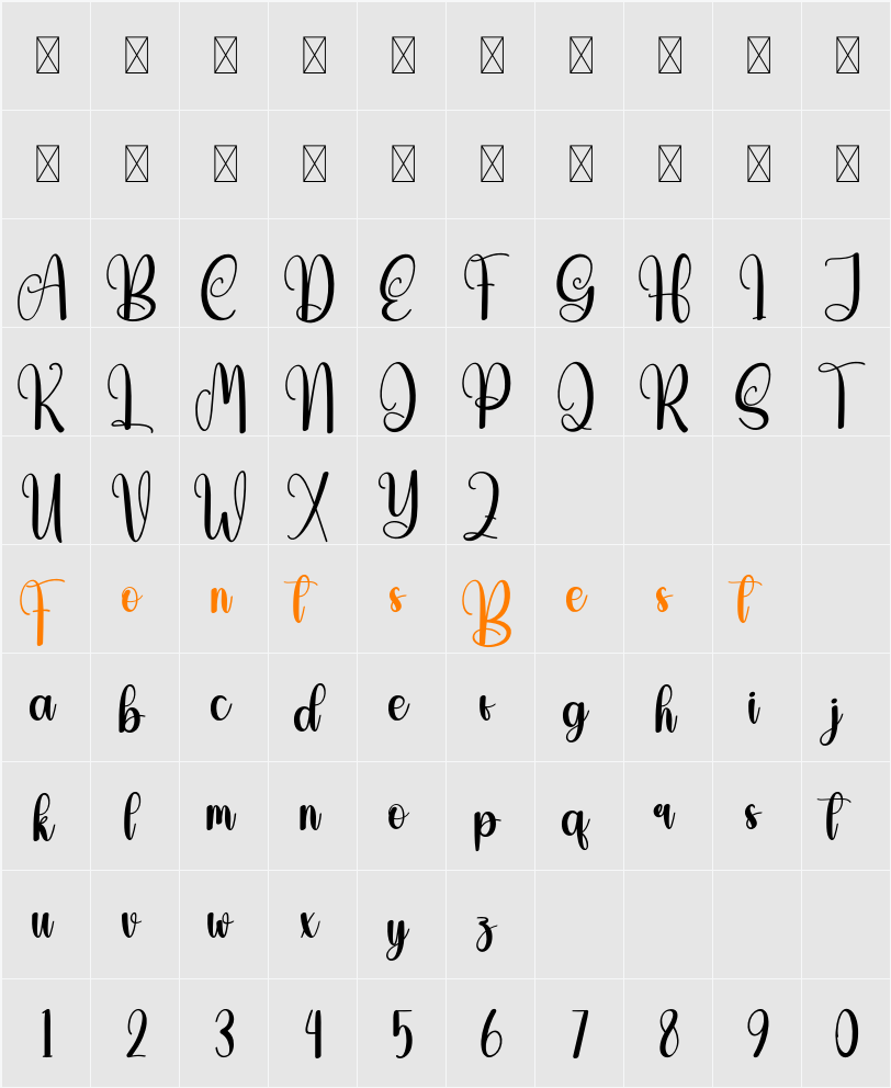 Airlines Character Map