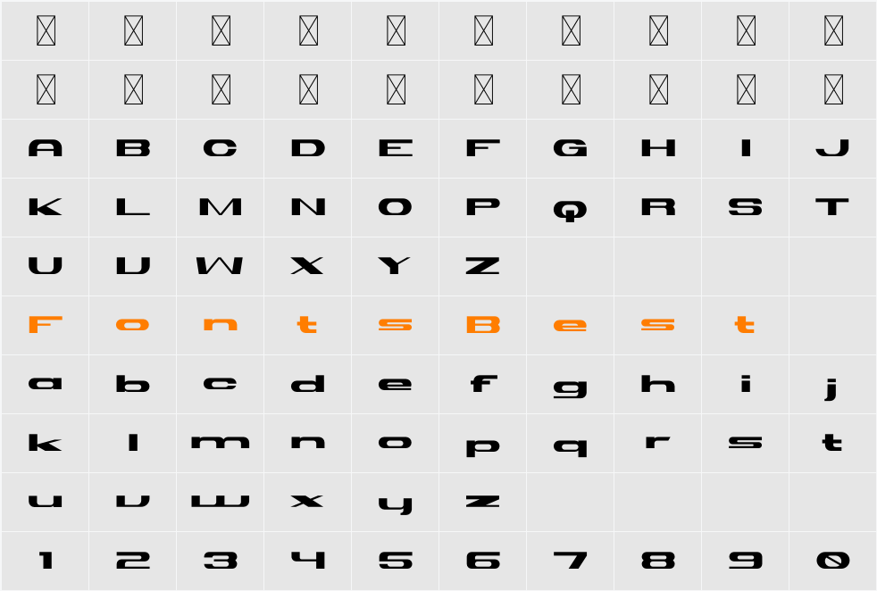 Hibora Character Map