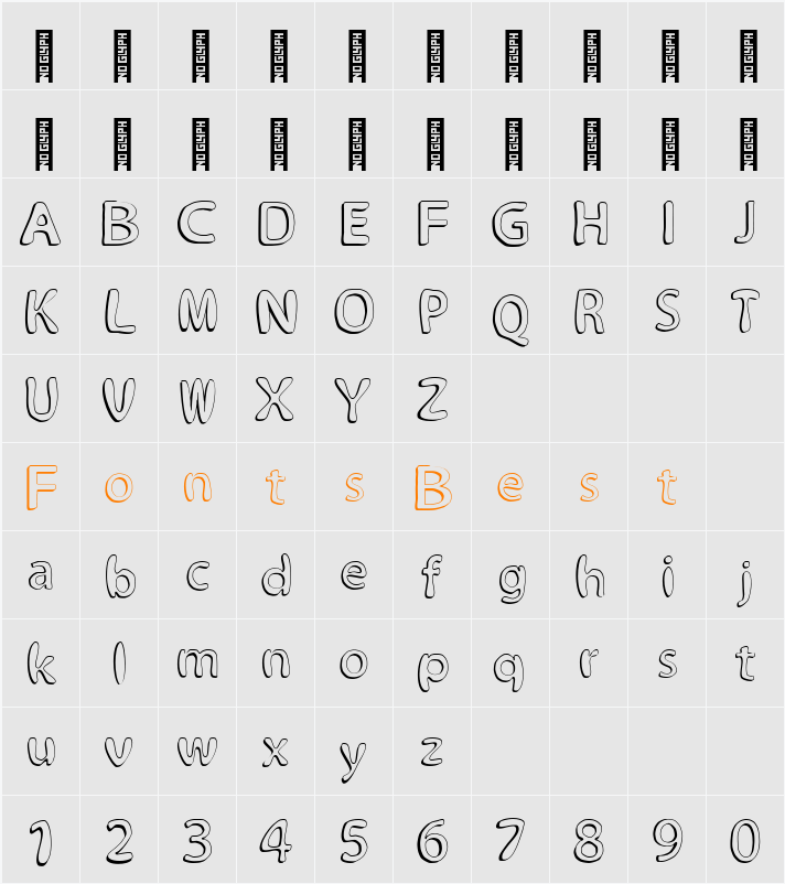 Alina Font Character Map
