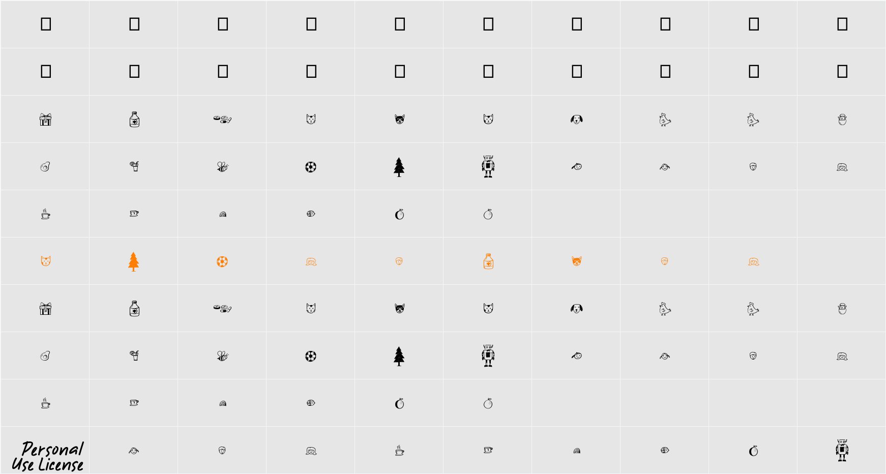 Note Doodle Demo Character Map