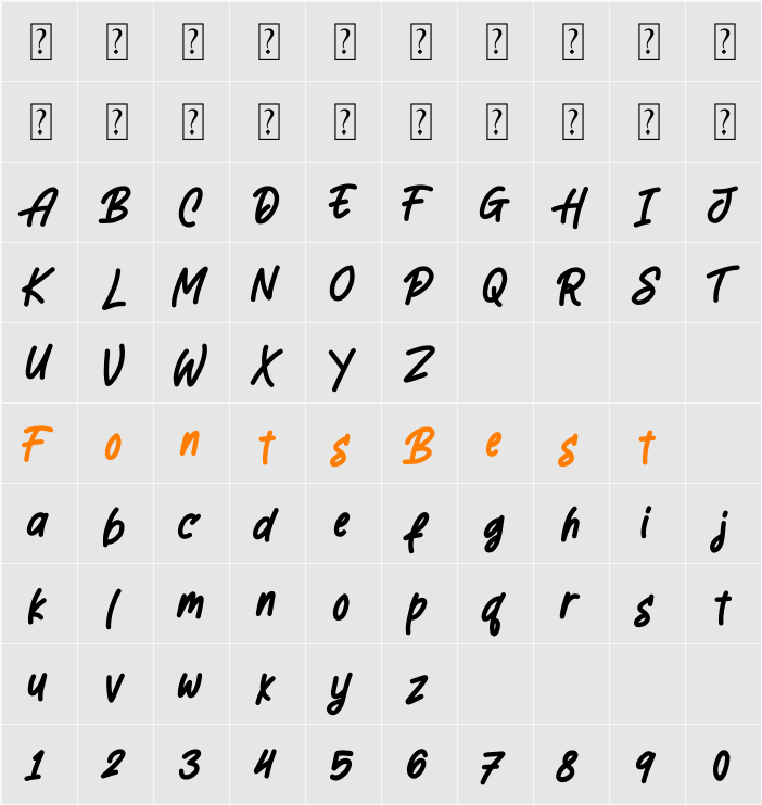 LEONARDOO DEMO Character Map