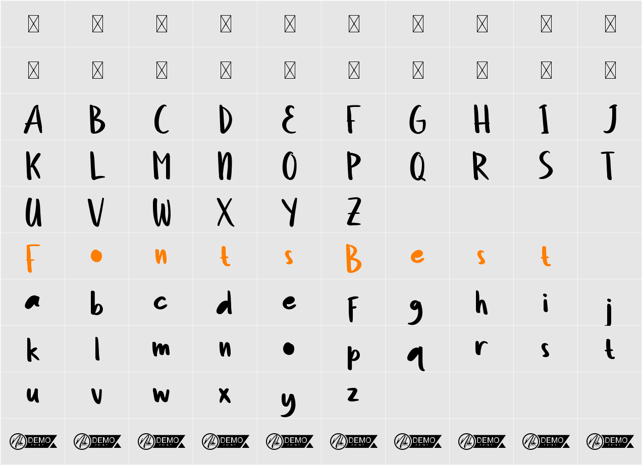 Denting Irama Demo Character Map