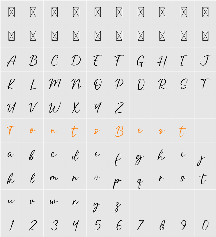 Kindly Character Map