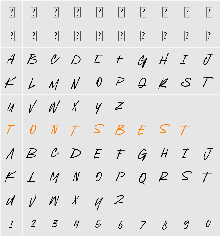 Black Bounars Character Map