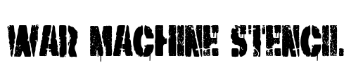 War Machine Stencil Font Image