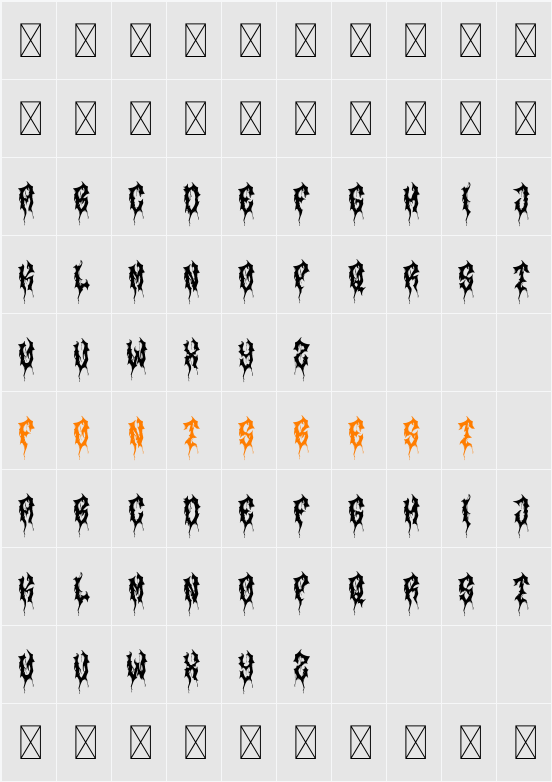 Rusuck Character Map