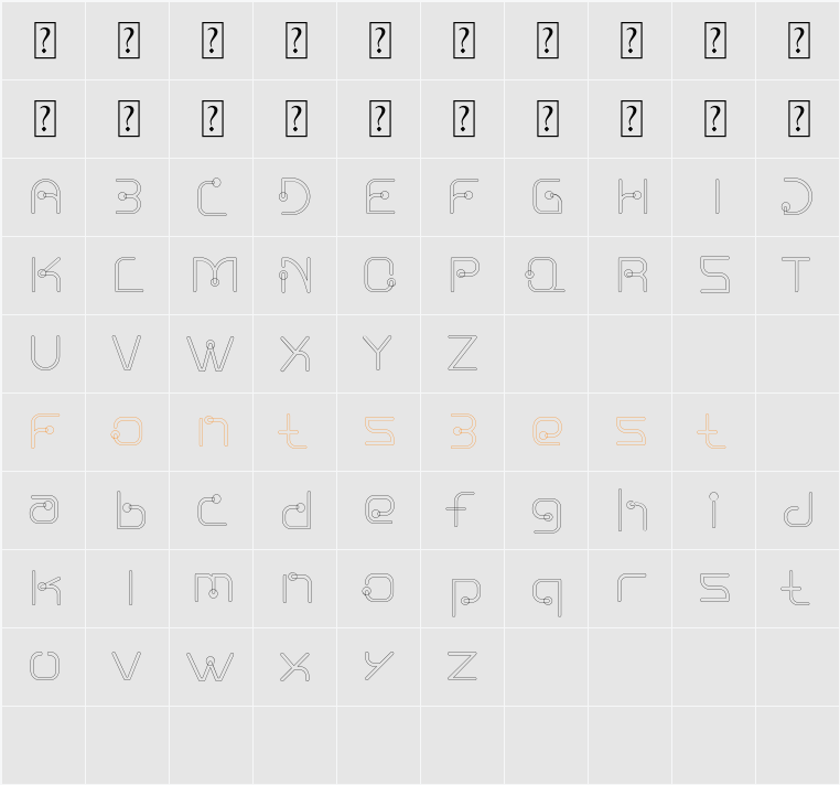 Nuixyber Glow Character Map