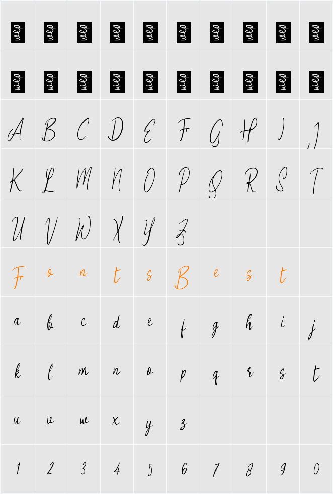 g Goresan Script Character Map
