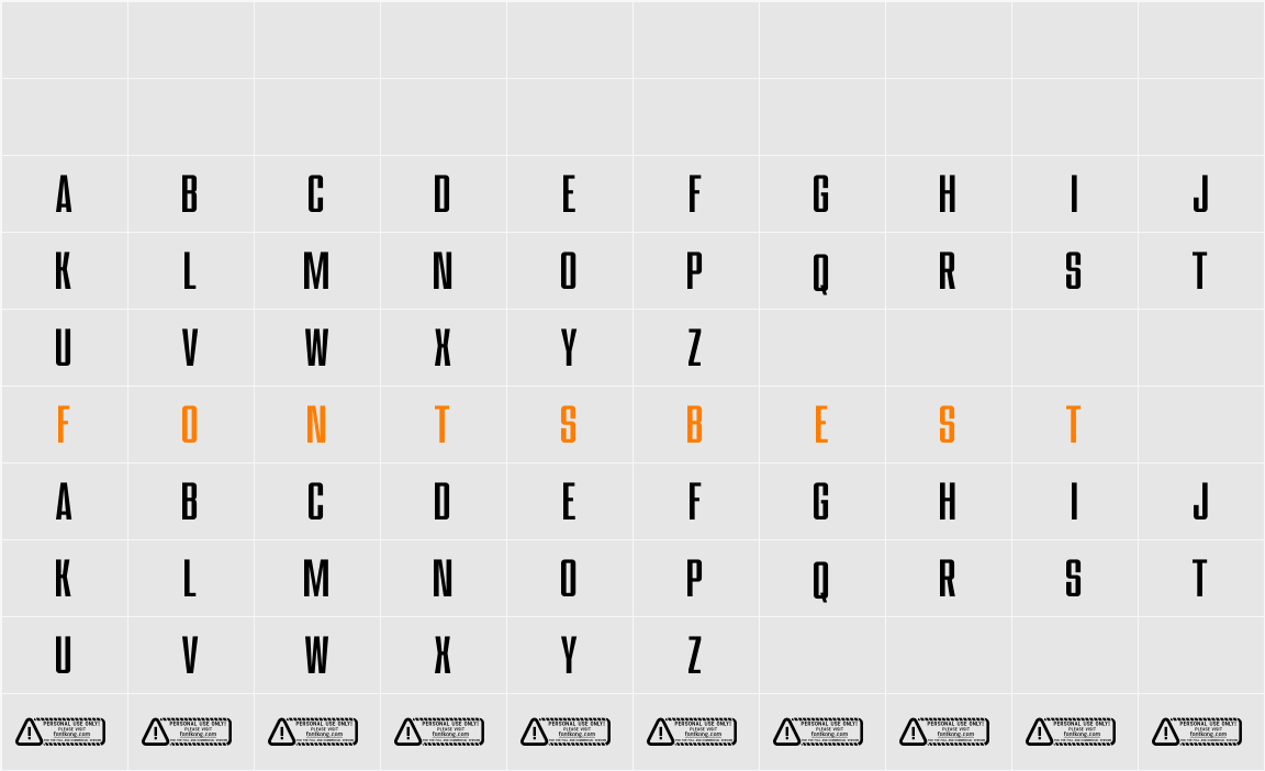 Coloni PERSONAL USE ONLY! Character Map