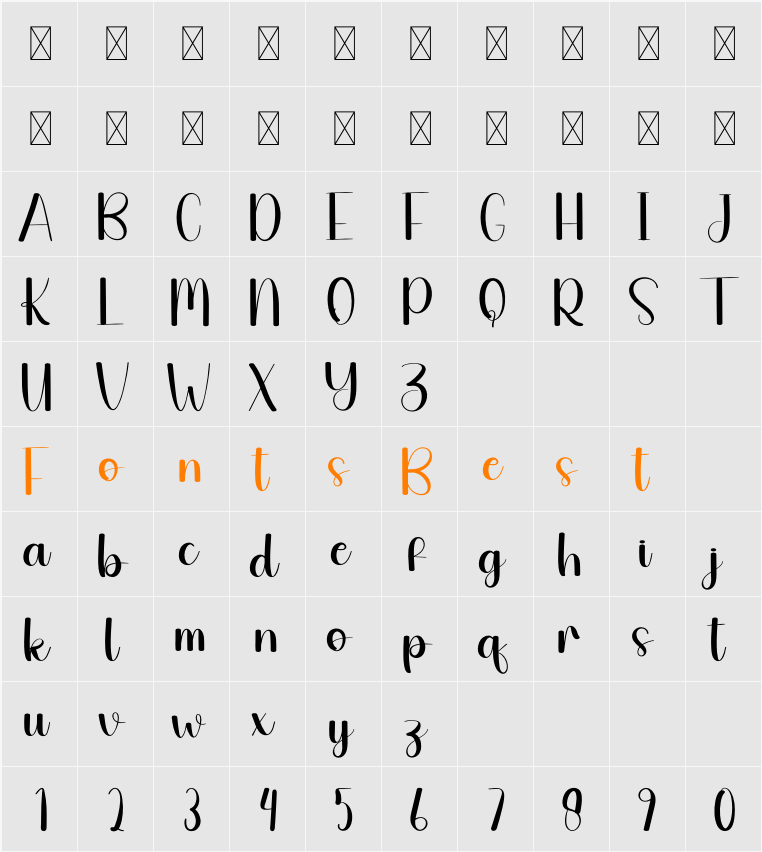 Beetle Character Map