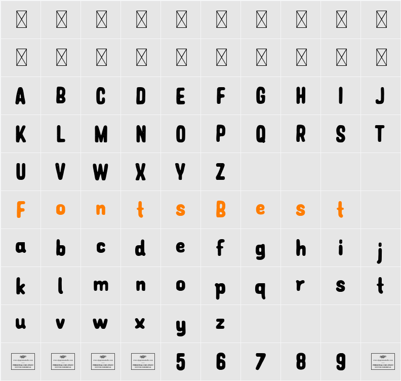 Blackburn Character Map