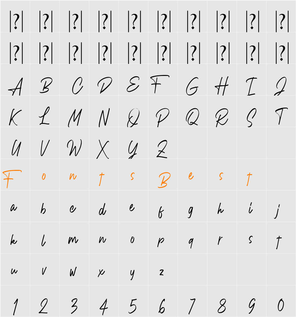 Andrellina Character Map