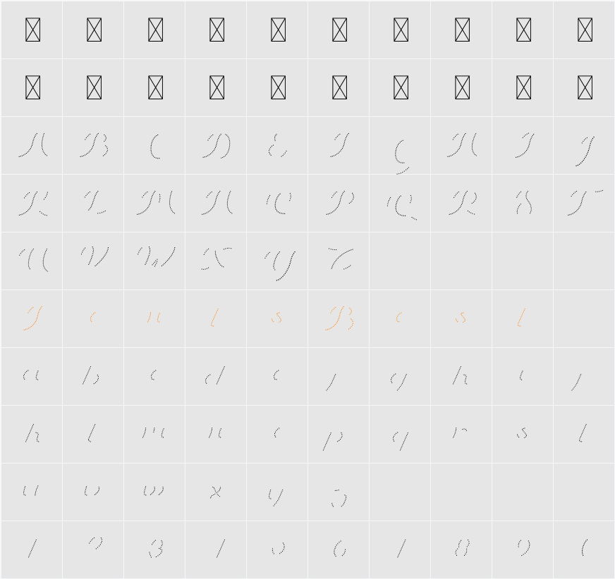 Kasabina Dot Character Map
