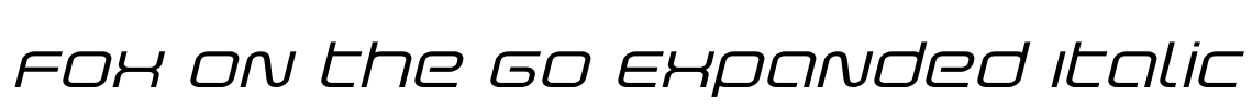 Fox on the Go Expanded Italic Font Image