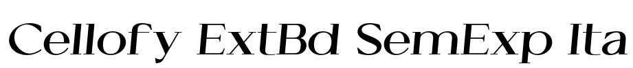 Cellofy ExtBd SemExp Ita Font Image