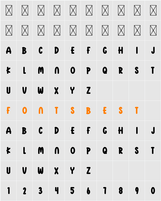 Always Smiling Character Map
