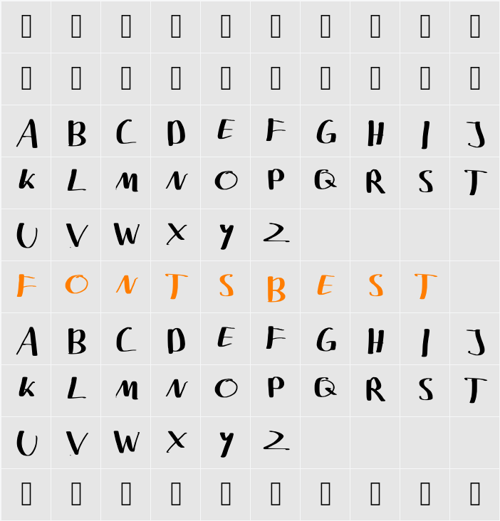 Handywroter Character Map