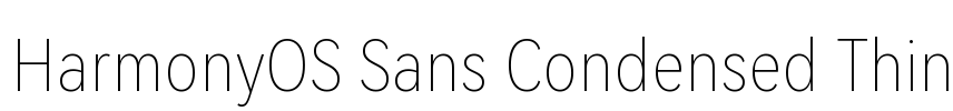HarmonyOS Sans Condensed Thin Font Image