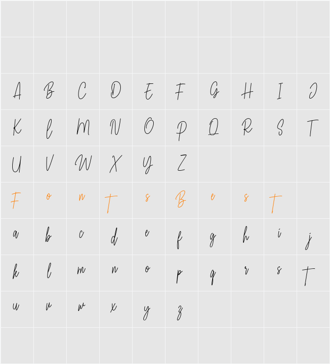 Singature Character Map