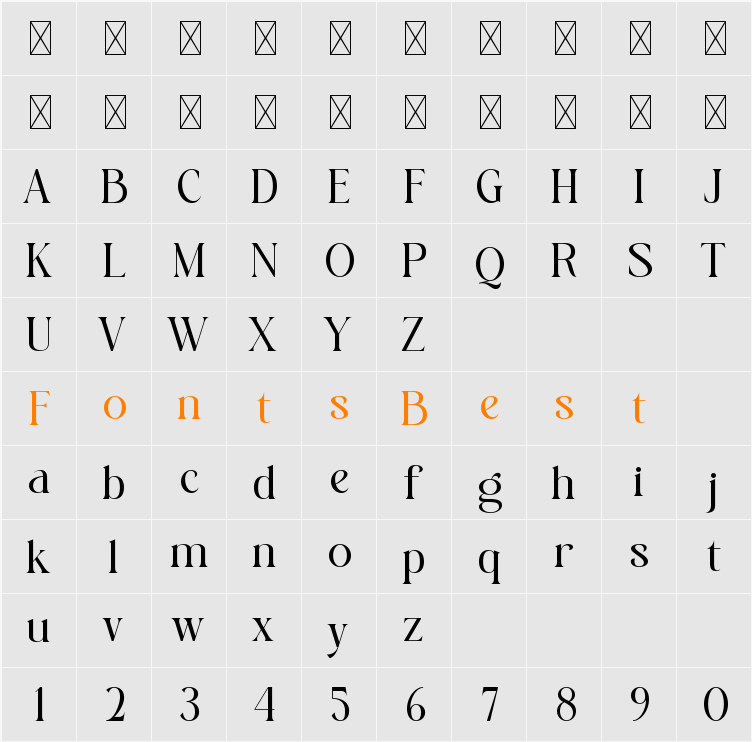 Rading Character Map