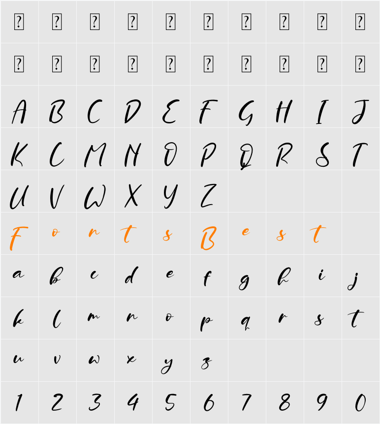 Ruthoden Character Map
