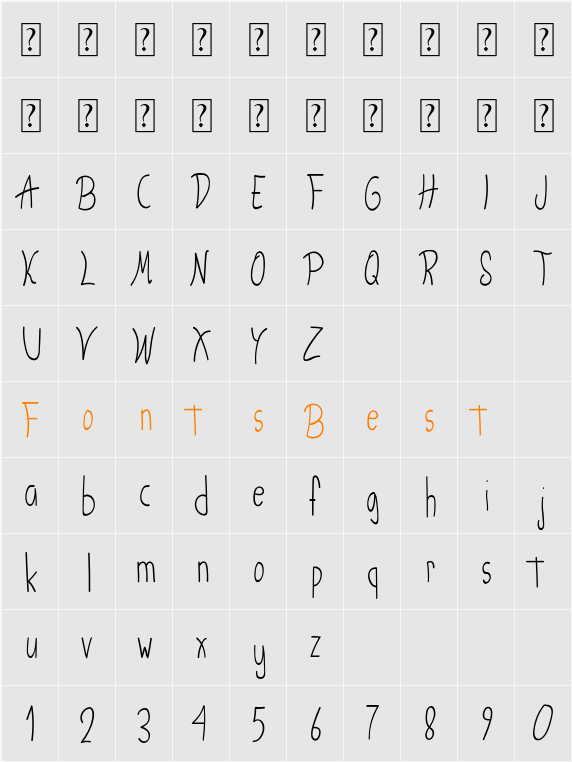 Atmosperunda Character Map