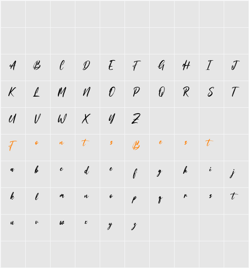 Simstary Free Font Character Map