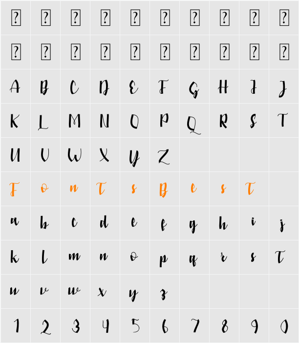 amstein Character Map