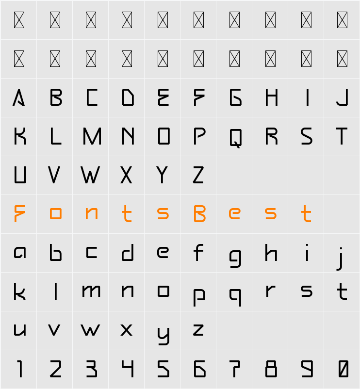FOOTURE Character Map