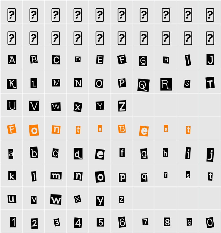 Earwig Factory Character Map