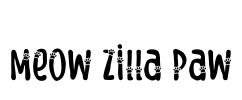 Meow Zilla Paw Font Image