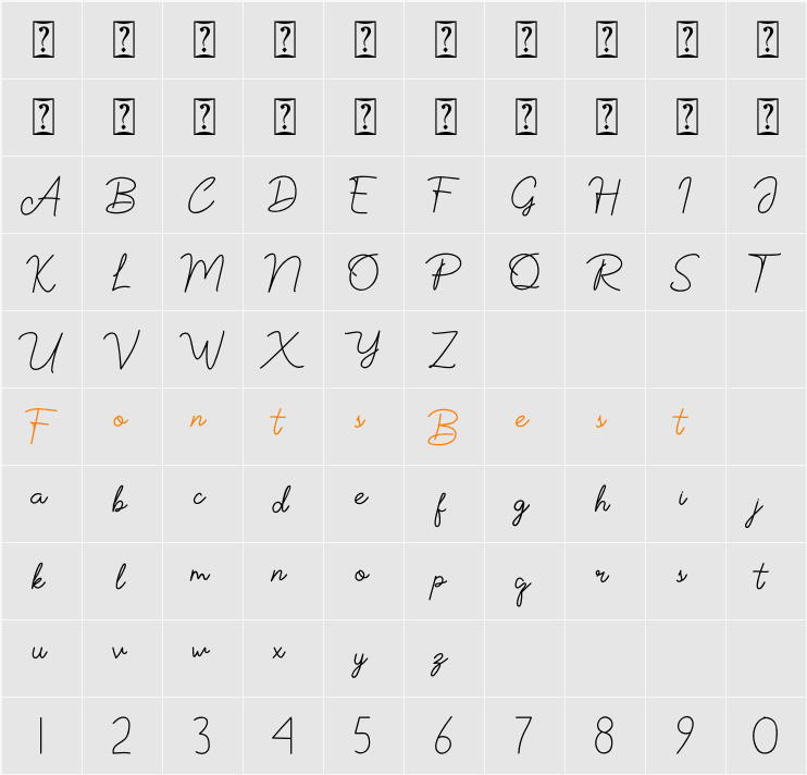 Roulleta Character Map