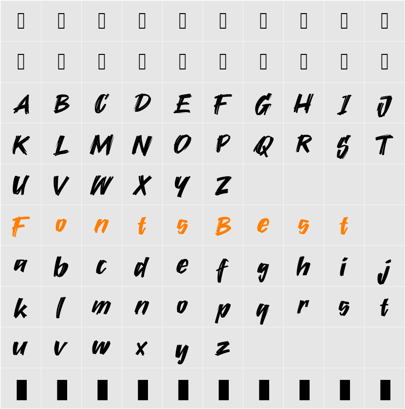 Maquito Character Map