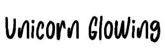 Unicorn Glowing Font Image