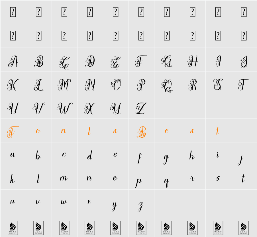 Ettolny Fullkit Character Map