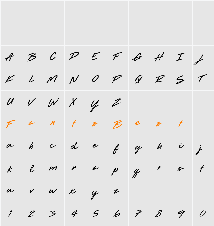 Touch Tone - Demo Character Map