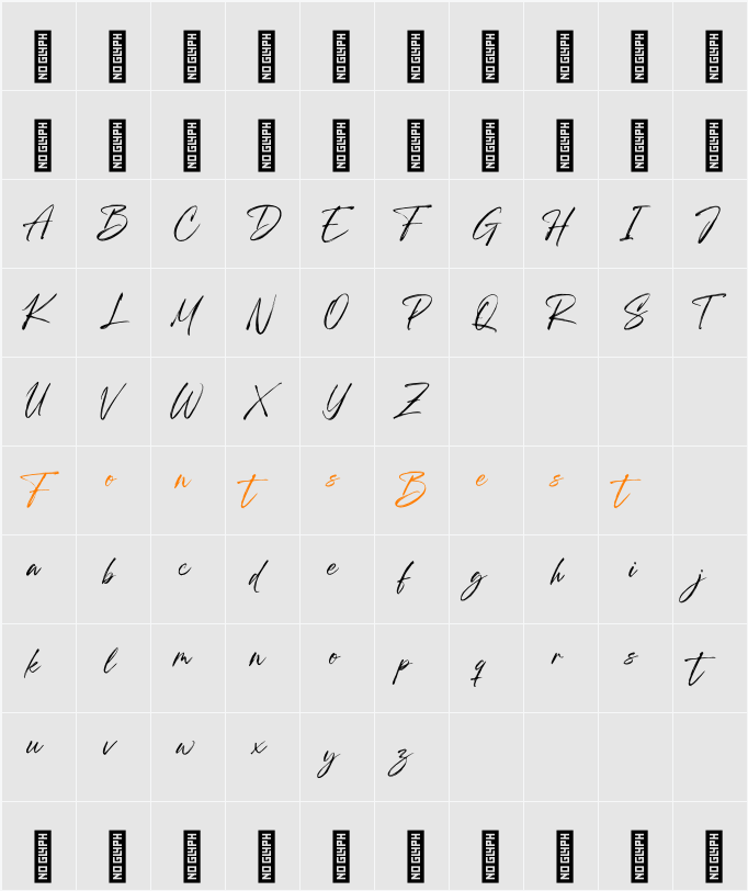 Golden Hours - Demo Version Character Map