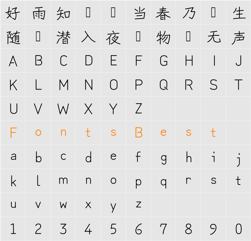 苦累蛙圓體 CJK TC-Regular Character Map