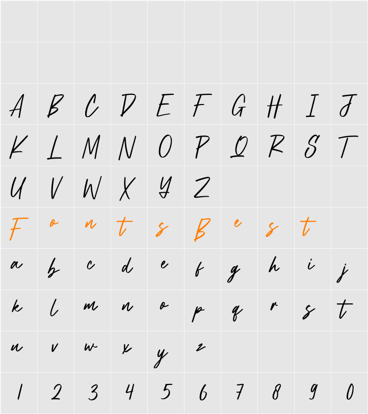 Roadhand Character Map
