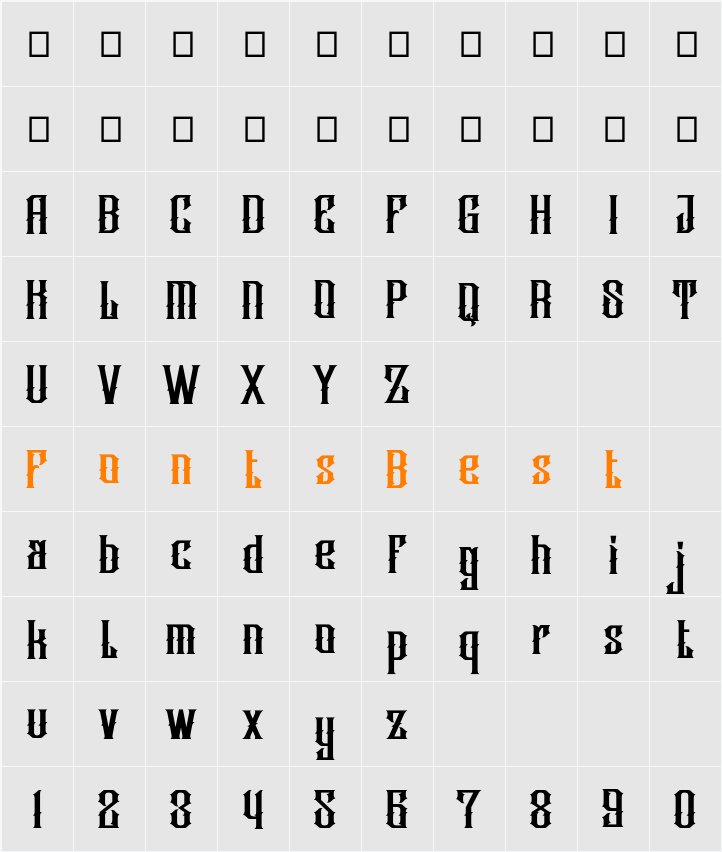 Ambrosia Character Map