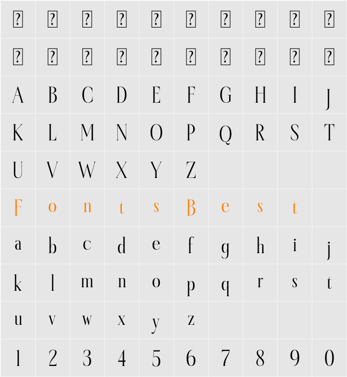 Habemfi Character Map