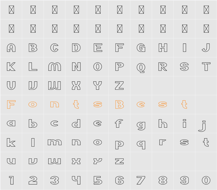 QANDIA Outline Character Map